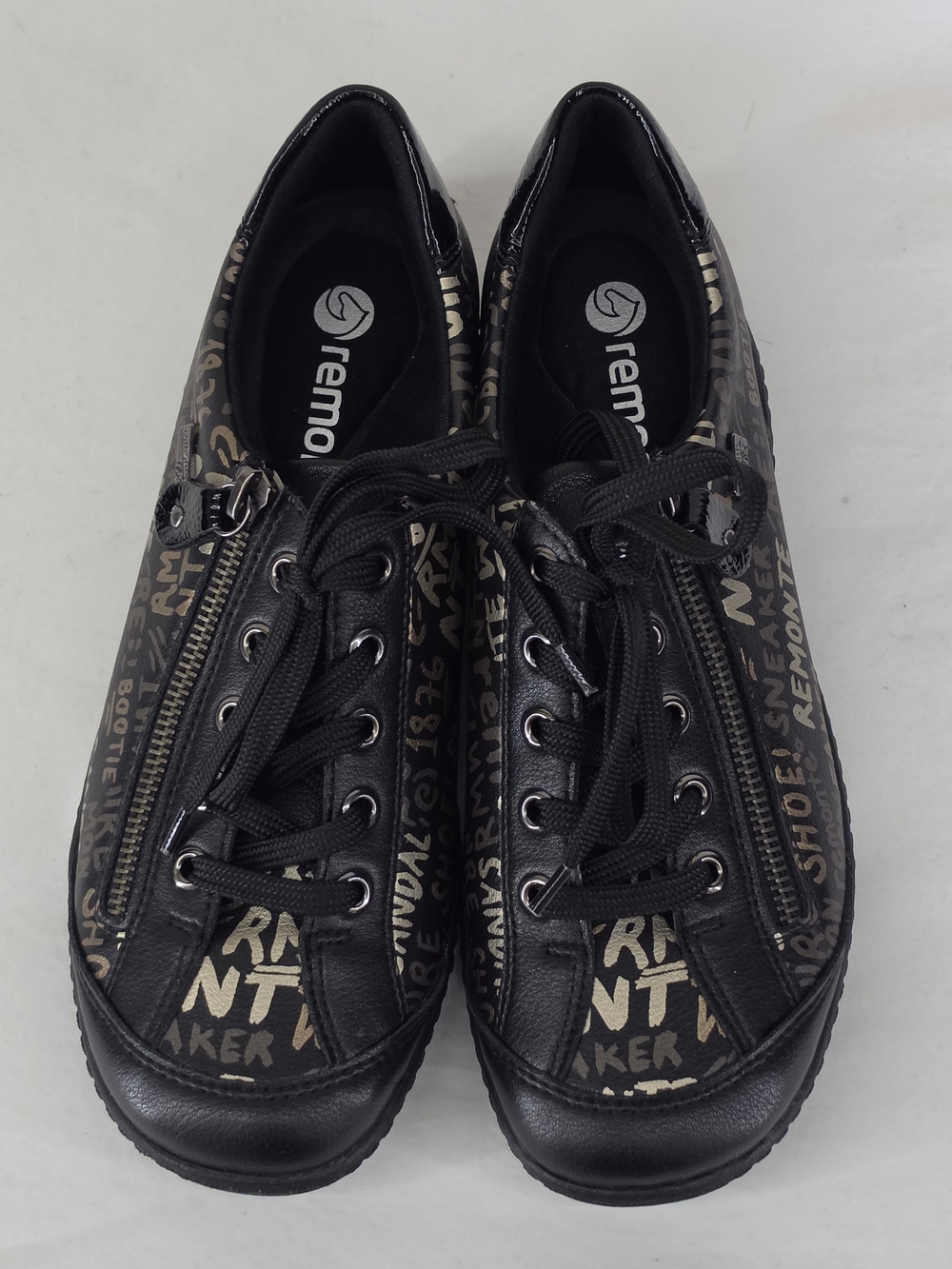 REMONTE R1402 COMFORT GRAPHIC SNEAKERS SIDE ZIP LACE UP REMOVABLE INSOLE EU 38